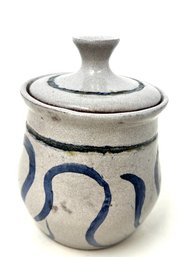 Vintage Covered Pottery Jar - Signed