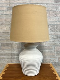 Post Modern Channel Ribbed Terracotta Table Lamp