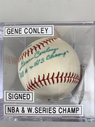 Gene Conley Signed Baseball