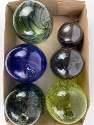 Lot Of Handblown Glass Ball Garden Decor
