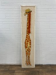 Mid Century Giraffe Framed Wall Hanging