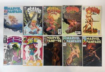 Lot Of 10 Comics Including Marvel Fanfare, Shanna (SK-10)