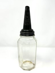 Antique Oil Bottle With Octagonal Form