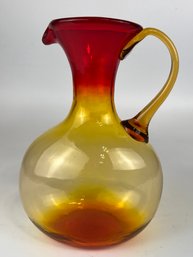 Vintage Amberina Glass Pitcher