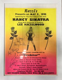 Signed Nancy Sinatra 1995 Concert Poster From Razzl's In Springfield, MA Producer Lee Hazelwood Also Signed