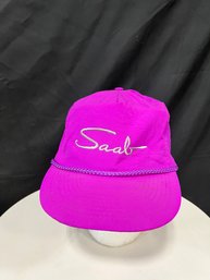 Vtg Saab Fuchsia Adjustable Hat
