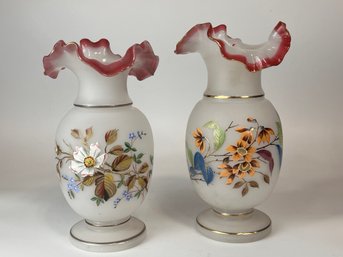 Pair Antique Bristol Art Glass Vases