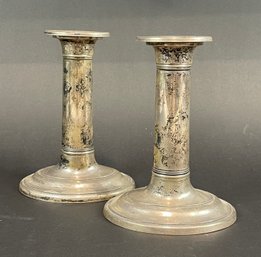 Pair Of Colonial Williamsburg Stieff Sterling Candle Holders