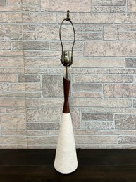 Vintage Ceramic With Walnut Table Lamp