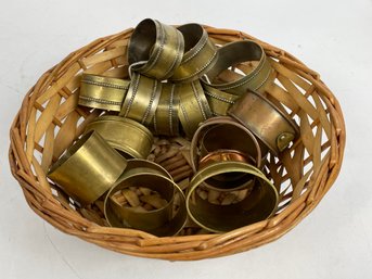 Large Lot Of Brass Napkin Rings
