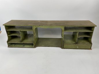 Vintage Green Painted Office Style Divided Shelf
