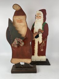 Painted Wooden Santa Claus Figures
