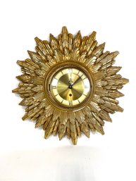 1970s Mid Century Welby Art Deco Style Starburst Wall Clock