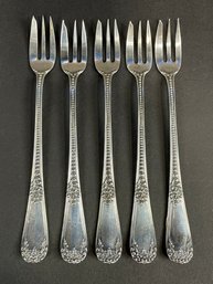 Group Of 5 Sterling Silver Serving Forks Nice Detail 72.26 Grams