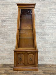 Vintage Obelisk Curio Cabinet With Glass Shelves