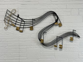 Signed Curtis Jere Musical Staff Wall Sculpture