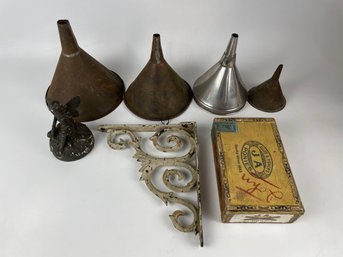 Lot Of Vintage Funnels And More!