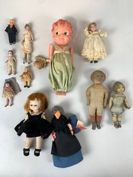 Large Lot Of Vintage Dolls - Celluloid, Porcelain And More! Miniature