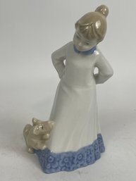 Vintage DART.SA Porcelain Figurine Girl And Puppy Made In Spain
