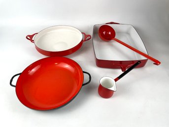 Collection Of Red Enamelware Including Dansk And More!