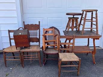 Large Group Of Misc Antique Furniture