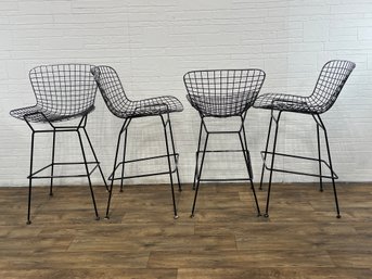 Set Of Four Knoll Bertoia Style Counter Stools