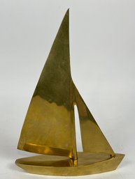 Vintage Brass Sailboat Sculpture