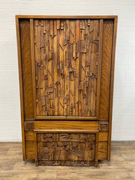 Lane Pueblo Brutalist Tall Dresser Armoire