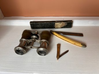 Misc Antiques Lot Straight Razor And More