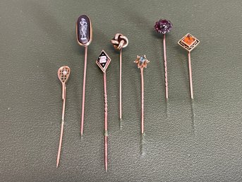 Group Of Antique Victorian 14k Hat Pins (11g)