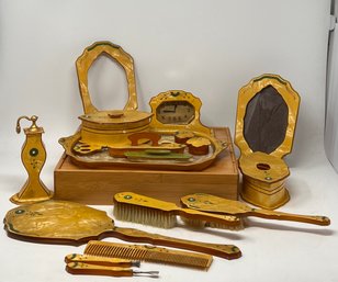 Large Art Deco Celluloid Vanity Set