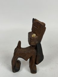 Hand Carved Wooden Hound Figure