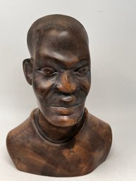 African Carved Stone Bust