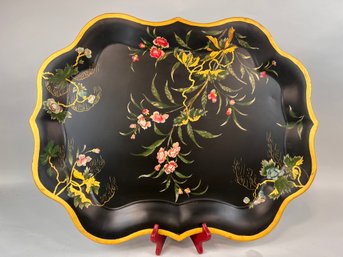 Beautiful Hand Painted Toleware Tray Signed Dated