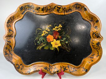 Antique Hand Painted Toleware Tray