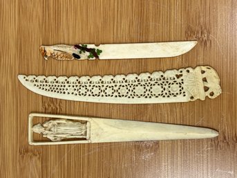 Carved Bone Envelope Openers