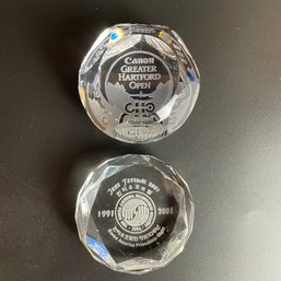 Greater Hartford Open And Friendship Night Paperweights