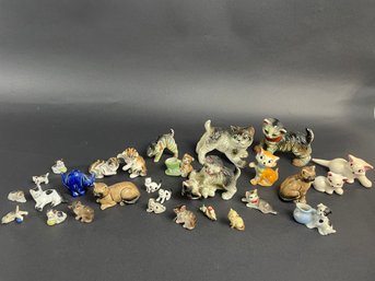 Large Collection Of Vintage Cat Figures