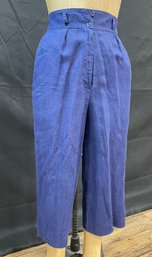 Vintage Blue Linen Culottes