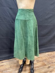 Samuel Robert A-line Green Suede Skirt