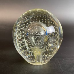 Pilgram Controlled Bubble Glass Paperweight