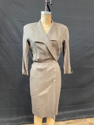 ? Vintage Gray Side Button Dress