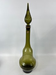 Mid Century Empoli Style Italian Decanter/Genie Bottle