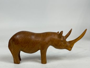 Carved Teak Rhino