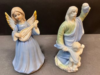 Porcelain Figures Lot Including Music Box Angel