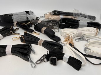 Black, White And Grey Purse Strap And Accessory Lot