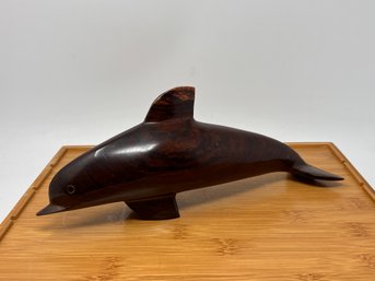 Vintage Ironwood Dolphin Sculpture