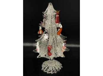 Vintage Spun Glass Figure Of A Christmas Tree