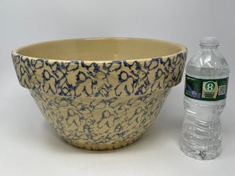 Large Robinson Ransbottom Pottery Blue Spongeware Bowl