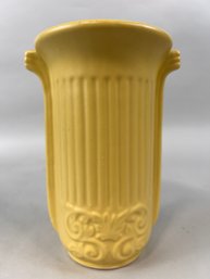 Vintage Yellow Art Pottery Vase USA